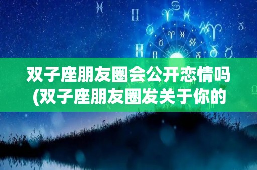 双子座朋友圈会公开恋情吗(双子座朋友圈发关于你的动态)