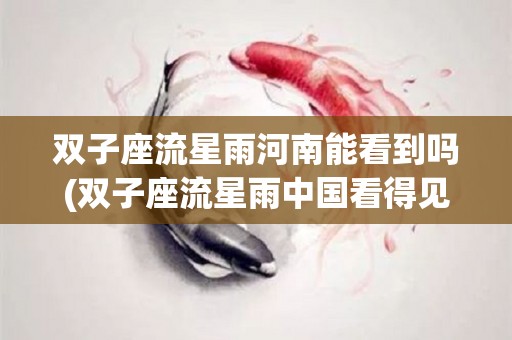 双子座流星雨河南能看到吗(双子座流星雨中国看得见吗)