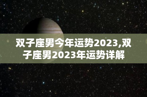 双子座男今年运势2023,双子座男2023年运势详解