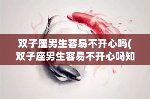 双子座男生容易不开心吗(双子座男生容易不开心吗知乎)