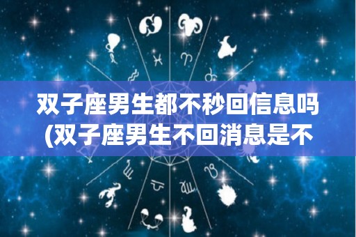 双子座男生都不秒回信息吗(双子座男生不回消息是不是讨厌你)