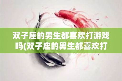 双子座的男生都喜欢打游戏吗(双子座的男生都喜欢打游戏吗为什么)