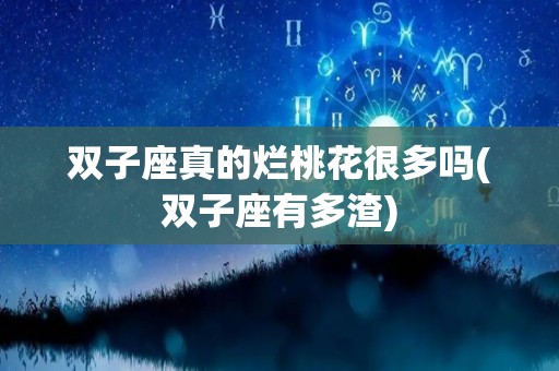 双子座真的烂桃花很多吗(双子座有多渣)