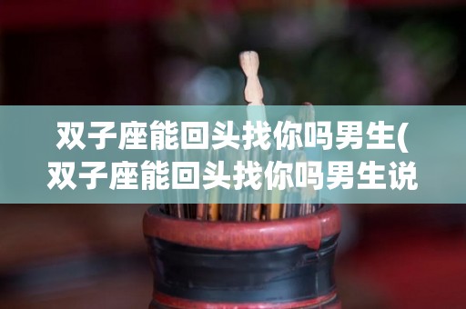 双子座能回头找你吗男生(双子座能回头找你吗男生说明什么)