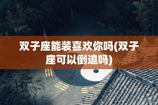 双子座能装喜欢你吗(双子座可以倒追吗)