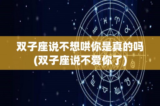 双子座说不想哄你是真的吗(双子座说不爱你了)