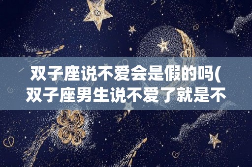 双子座说不爱会是假的吗(双子座男生说不爱了就是不爱了吗?)