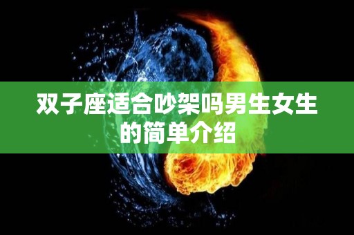 双子座适合吵架吗男生女生的简单介绍