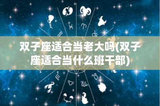 双子座适合当老大吗(双子座适合当什么班干部)