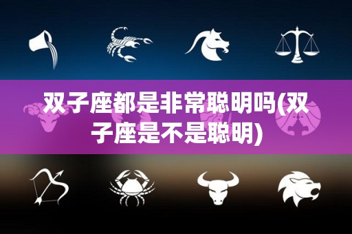 双子座都是非常聪明吗(双子座是不是聪明)