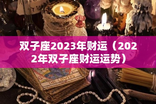 双子座2023年财运（2022年双子座财运运势）