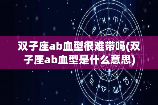 双子座ab血型很难带吗(双子座ab血型是什么意思)