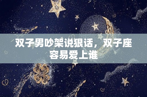 双子男吵架说狠话，双子座容易爱上谁
