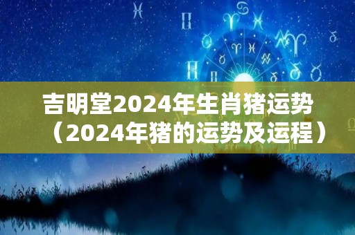 吉明堂2024年生肖猪运势（2024年猪的运势及运程）