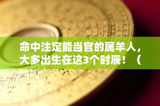 命中注定能当官的属羊人，大多出生在这3个时辰！（属羊最旺时辰做官的吗）