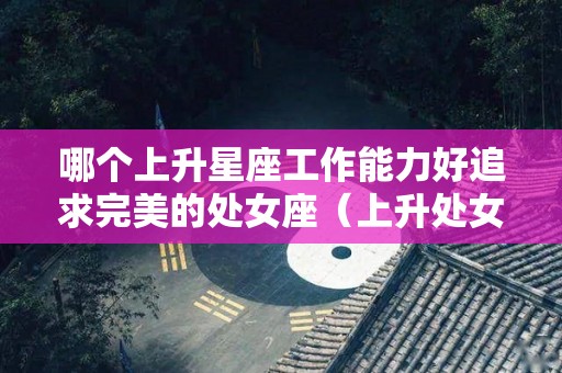 哪个上升星座工作能力好追求完美的处女座（上升处女座 职业）
