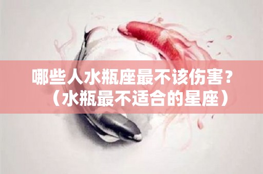 哪些人水瓶座最不该伤害？（水瓶最不适合的星座）