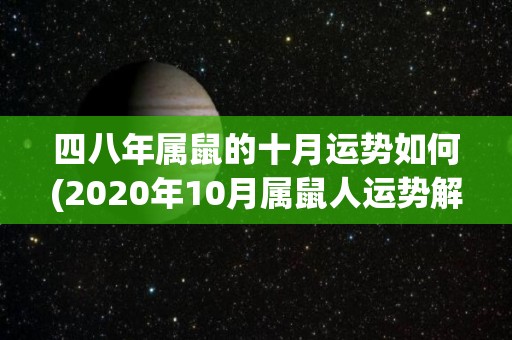 四八年属鼠的十月运势如何(2020年10月属鼠人运势解析：事业上进步稳定，感情关系和谐顺利)