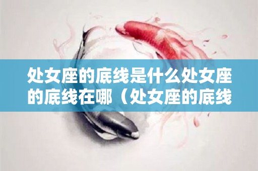 处女座的底线是什么处女座的底线在哪（处女座的底线被触碰了还能挽回吗）