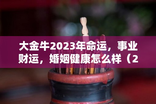 大金牛2023年命运，事业财运，婚姻健康怎么样（2023年金牛座全年完整运气）