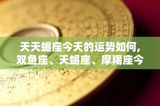 天天蝎座今天的运势如何,双鱼座、天蝎座、摩羯座今日运势