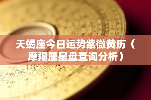 天蝎座今日运势紫微黄历（摩羯座星盘查询分析）