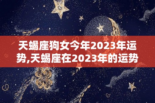 天蝎座狗女今年2023年运势,天蝎座在2023年的运势如何