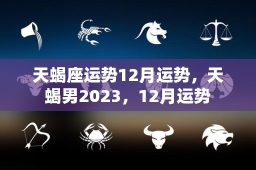天蝎座运势12月运势，天蝎男2023，12月运势