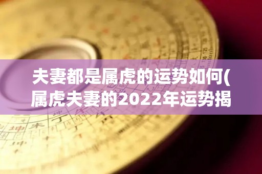 夫妻都是属虎的运势如何(属虎夫妻的2022年运势揭秘！)