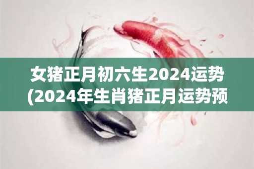 女猪正月初六生2024运势(2024年生肖猪正月运势预测)