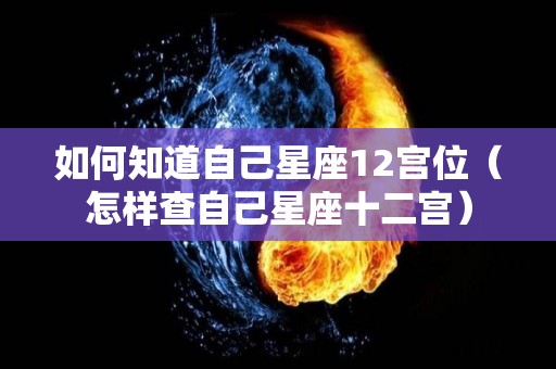 如何知道自己星座12宫位（怎样查自己星座十二宫）