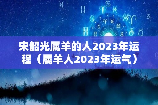 宋韶光属羊的人2023年运程（属羊人2023年运气）