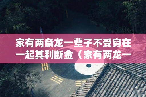 家有两条龙一辈子不受穷在一起其利断金（家有两龙一蛇人命运）