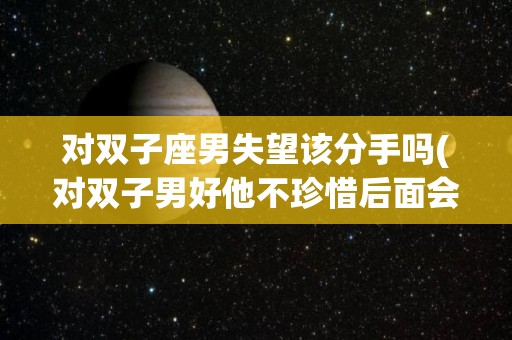 对双子座男失望该分手吗(对双子男好他不珍惜后面会后悔吗)