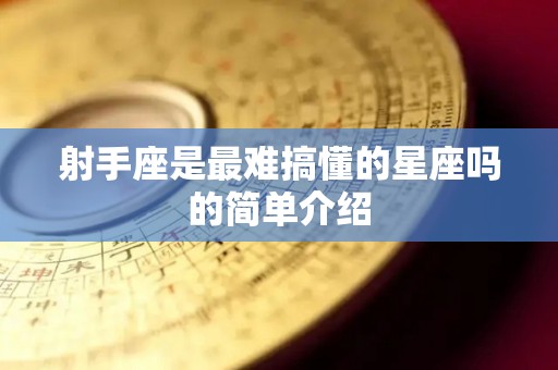 射手座是最难搞懂的星座吗的简单介绍