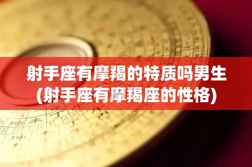 射手座有摩羯的特质吗男生(射手座有摩羯座的性格)