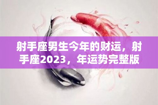射手座男生今年的财运，射手座2023，年运势完整版