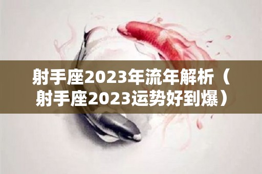射手座2023年流年解析（射手座2023运势好到爆）
