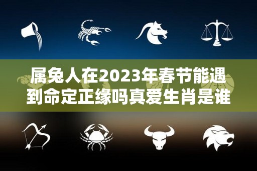 属兔人在2023年春节能遇到命定正缘吗真爱生肖是谁（属兔的在2023年的全年命运如何）
