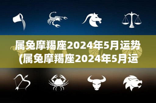 属兔摩羯座2024年5月运势(属兔摩羯座2024年5月运势详解)