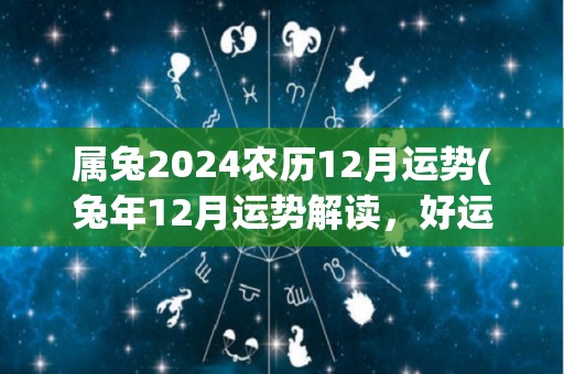 属兔2024农历12月运势(兔年12月运势解读，好运即将到来！)