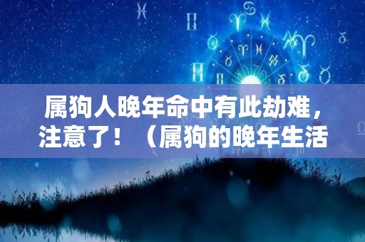 属狗人晚年命中有此劫难，注意了！（属狗的晚年生活）