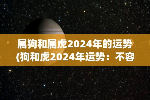 属狗和属虎2024年的运势(狗和虎2024年运势：不容错过的机遇)