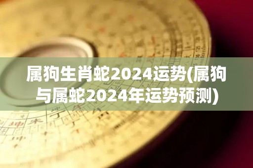 属狗生肖蛇2024运势(属狗与属蛇2024年运势预测)