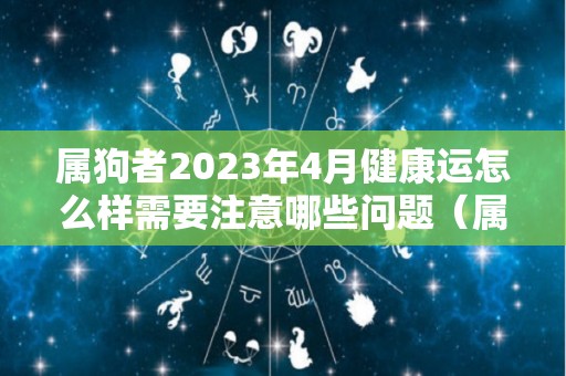 属狗者2023年4月健康运怎么样需要注意哪些问题（属狗的在2023年的运势怎么样 全年）