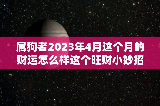 属狗者2023年4月这个月的财运怎么样这个旺财小妙招要知道（2023年属狗人每月之详解）