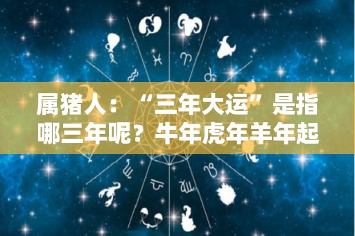 属猪人：“三年大运”是指哪三年呢？牛年虎年羊年起大运（生肖猪那年大运）