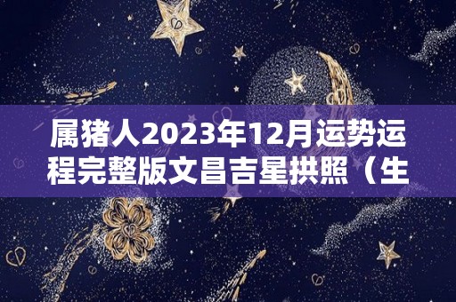 属猪人2023年12月运势运程完整版文昌吉星拱照（生肖猪在2023年的运势）