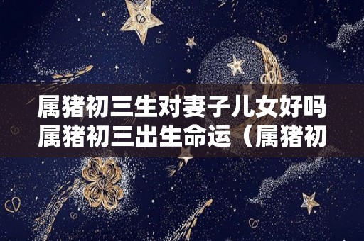 属猪初三生对妻子儿女好吗属猪初三出生命运（属猪初九出生命运如何）