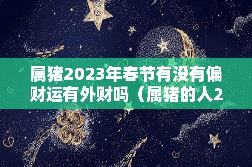 属猪2023年春节有没有偏财运有外财吗（属猪的人2023年的运气）